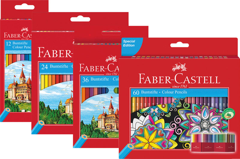 Faber-Castell Buntstifte – 12 Farben, im Kartonetui, Ø 2,8 mm, sechskantig, FSC