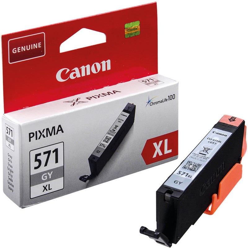Canon Tintenpatrone CLI-571XL GY, Grau, XL, 289 Seiten – für Inkjetdrucker/Multifunktionsgeräte
