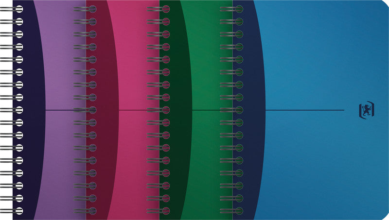 Elba Collegeblock A6, kariert, Spiralbindung, 90 Blatt, 90 g/m² – farbig sortiert (blau, grün, rot, lila)