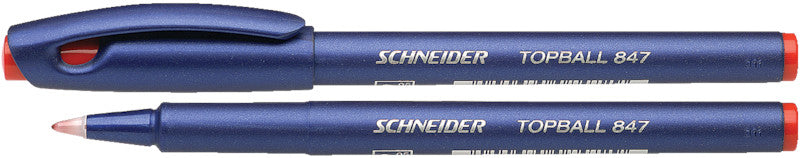 Schneider Schreibgeräte Schneider Topball 847 – Tintenroller, mit Kappe, 0,5 mm, Rot, für Linkshänder