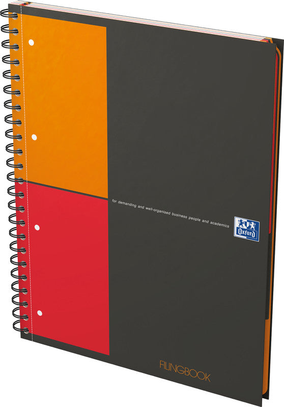 Oxford Collegeblock, Spiralbindung, 100 Blatt, 4-fach gelocht, perforiert, 90 g/m² – Schwarz, für SCRIBZEE A