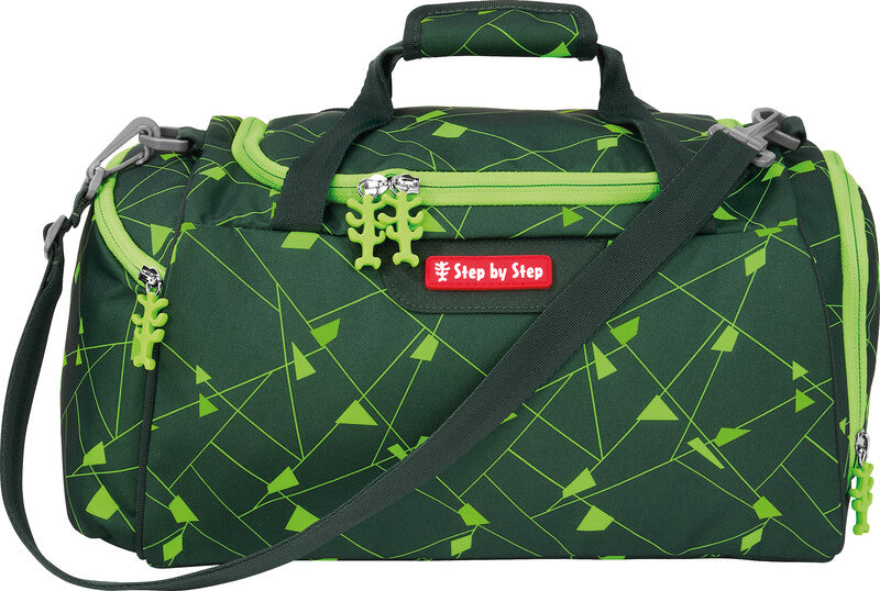 Step by Step Sporttasche – 13 l, Motiv Dino Night Tyro, mit Schultergurt, wasserabweisend, 38 × 20 × 23 cm