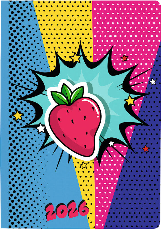 Biella Agenda – 1 Woche/2 Seiten, gebunden, 7,6 × 11,0 cm, 2026, Strawberry, FSC