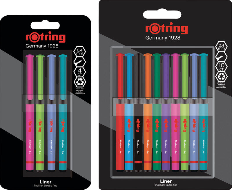 Rotring Fineliner – 10er-Set – 0,4 mm – 10 Farben, sortiert