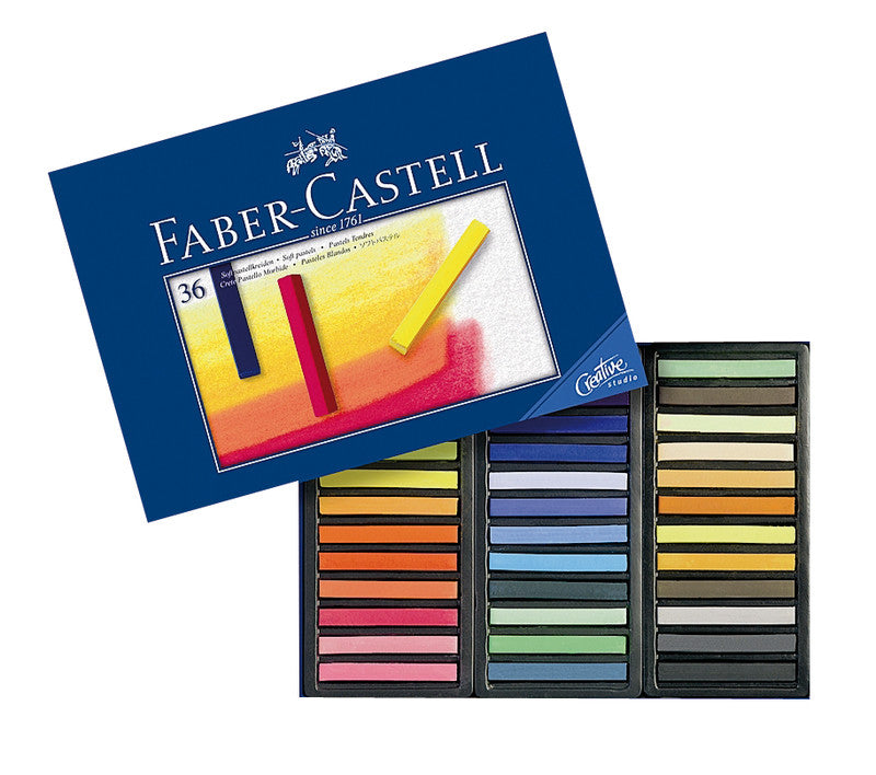 Faber-Castell Studio Qualität Softpastellkreiden – Mehrfarbig – 36 Farben, Etui