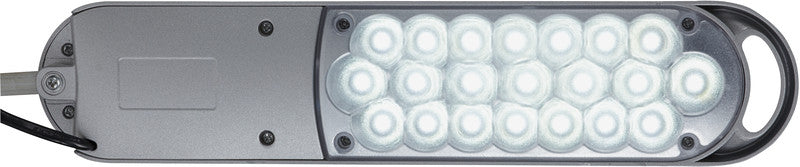 MAUL LED-Tischleuchte – dreh- und neigbar, Schalter am Kopf – 5800 K – 400 lm 9 W – silber Kunststoff