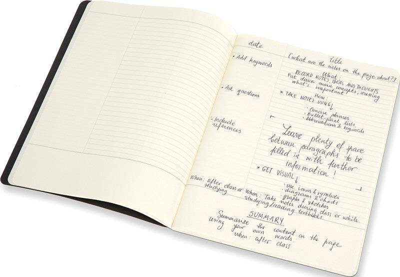 Moleskine Notizheft A4, liniert, Fadenheftung, Karton, 120 Seiten – Elfenbein