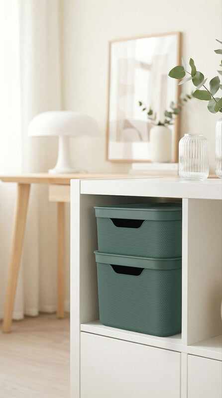 Rotho Alvra Aufbewahrungsbox 16 l (mit Deckel) – Kunststoff – Grün