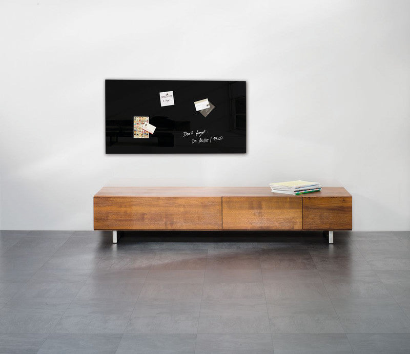 Sigel Whiteboard – 91 × 46 cm, Glas, magnetisch, Wandmontage, inkl. Magnete, Montagesatz