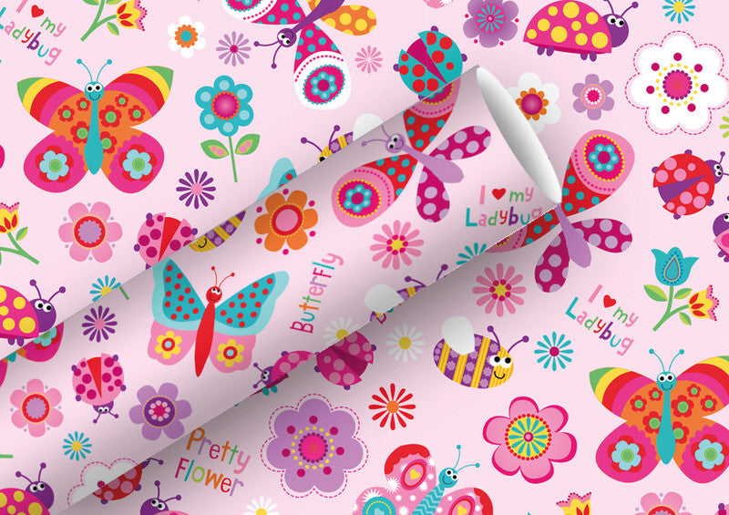 Braun + Company Geschenkpapier – Flying Friends – gestrichenes Papier, 80 g/m2 – 70 cm × 2 m