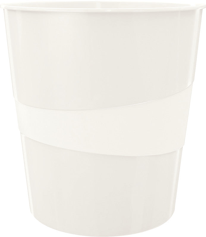 Leitz Papierkorb WOW – 15 l – Kunststoff (Polystyrol), rund – weiss