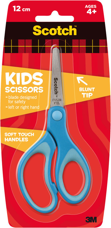 Scotch Kinderschere – 12 cm, Edelstahl, für Rechts- und Linkshänder, abgerundete Spitzen, Softgrip, Kunststoff