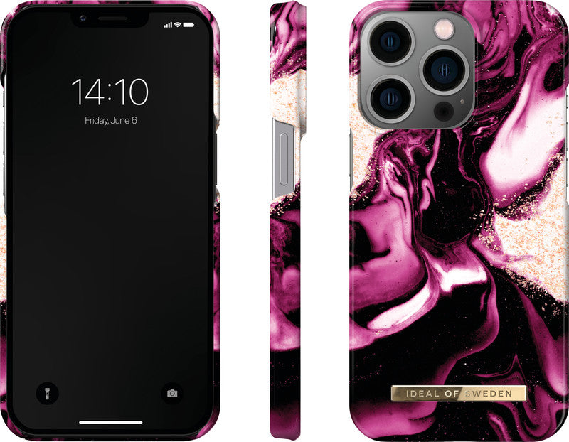 Ideal of Sweden – Backcover Designer – für Apple iPhone 13 Pro – Golden Ruby Marble