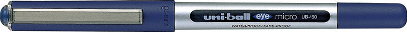 Uni-Ball Eye Micro – dokumentenechter Tintenroller, mit Kappe, 0,3 mm, blau, für Linkshänder