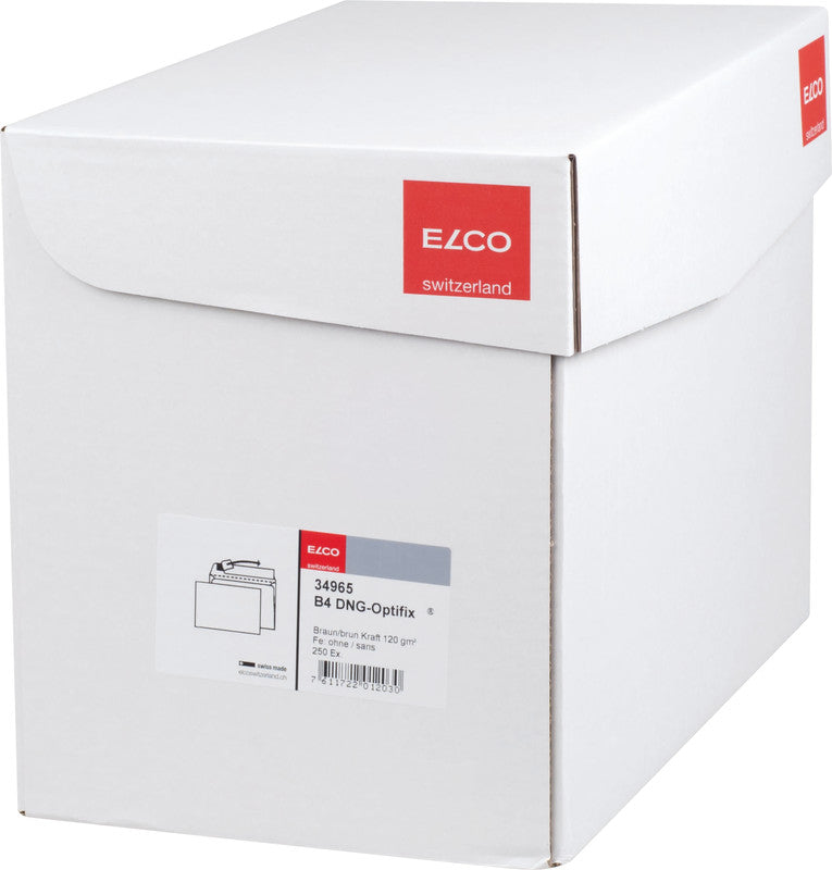 Elco Couvert B4, ohne Fenster, selbstklebend, braun, 120 g/m² – 250 Stk.