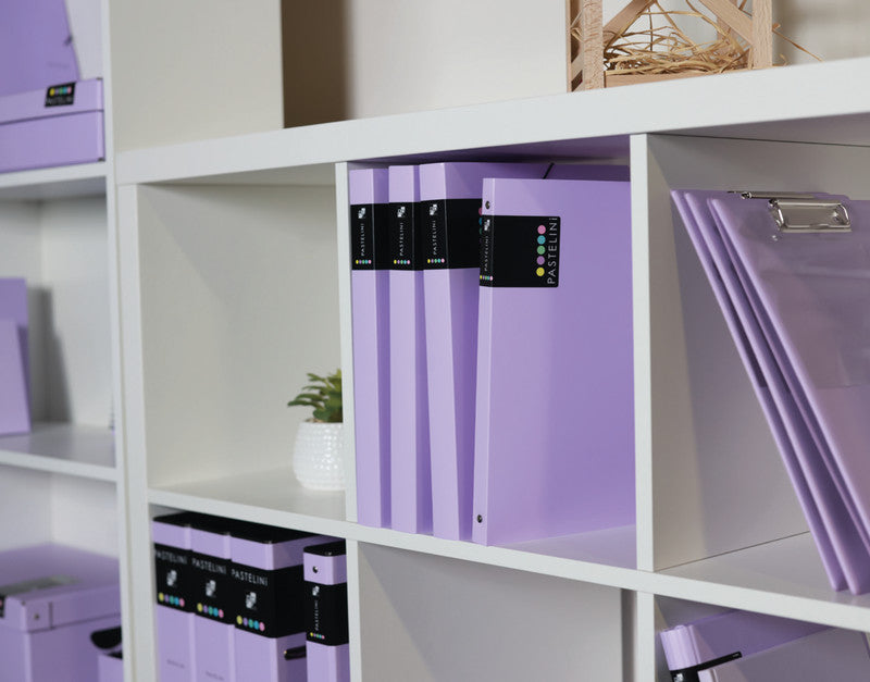 Pastelini Ringbuch – A4 Hochformat – 2-Ring, Ø 25 mm, Rücken 40 mm – Violett, Karton