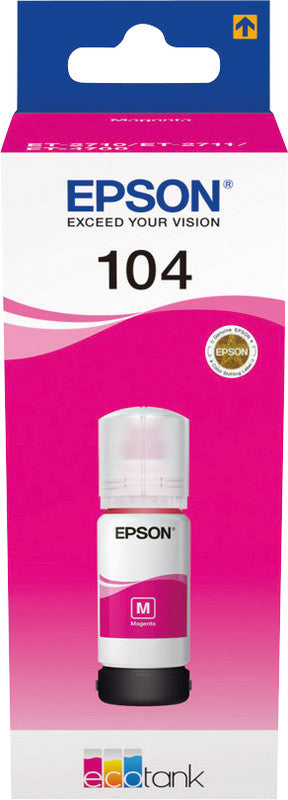 Epson Tintenpatrone 104, Magenta, 65 ml – für Inkjetdrucker/Multifunktionsgeräte