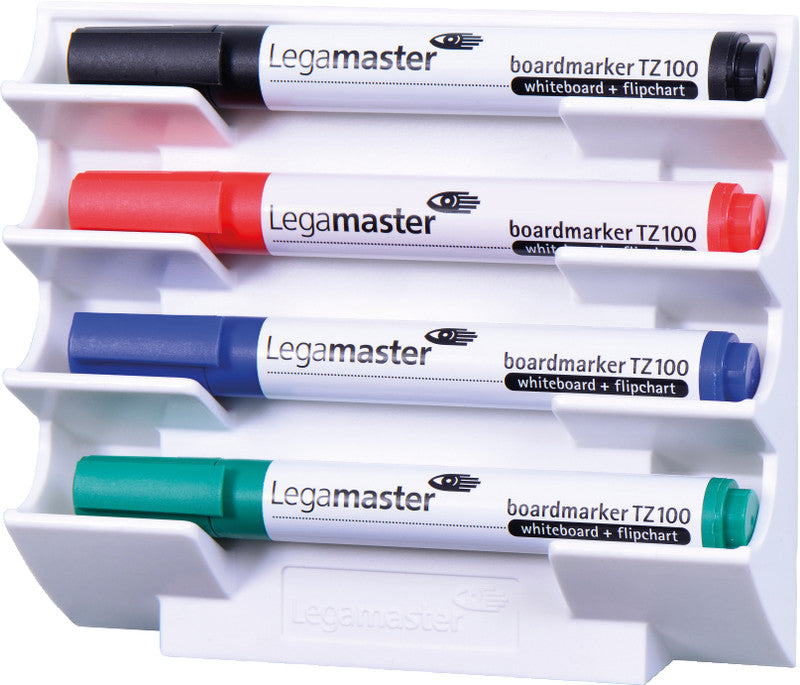 Legamaster Magnetischer Markerhalter für Whiteboard – 4 Stifte, Kunststoff, Weiss, 154 × 129 × 39 mm