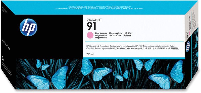 HP Tintenpatrone 91, Magenta, 775 ml – für Inkjetdrucker/Multifunktionsgeräte