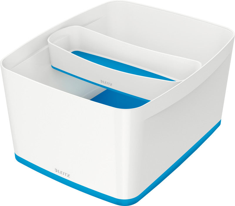 Leitz Aufbewahrungsbox MyBox – Kunststoff, weiss/blau, 31,8 × 19,8 × 38,5 cm