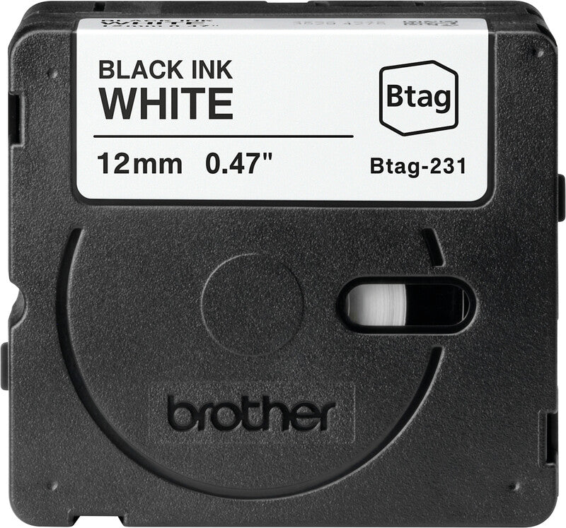 Brother Schriftband – 12 mm × 4 m, weiss, schwarz