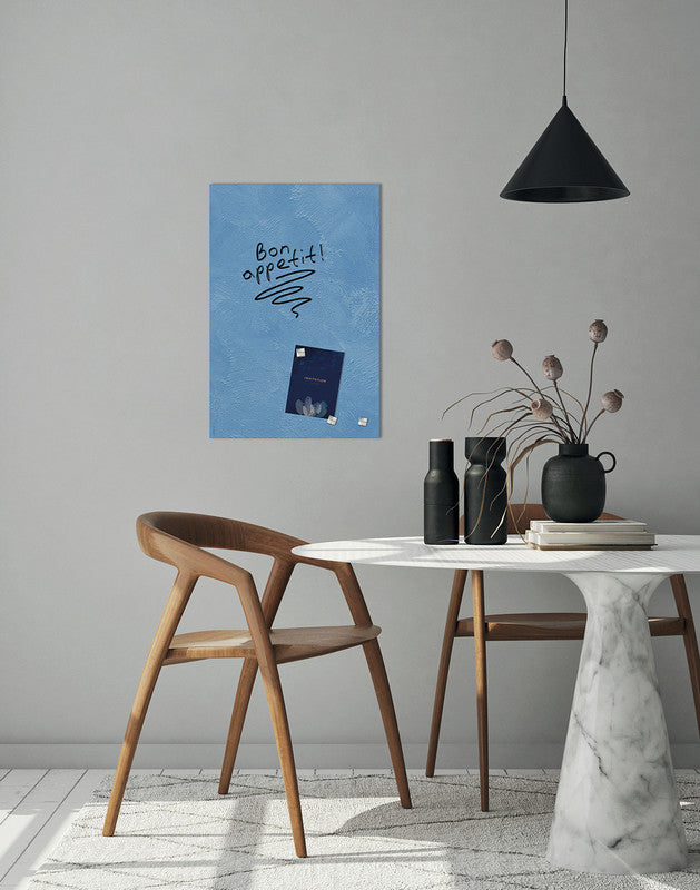 Sigel Whiteboard – 60 × 40 cm, Glas, matt, magnetisch, Wandmontage, inkl. SuperDym-Magnetwürfel, Montagesatz