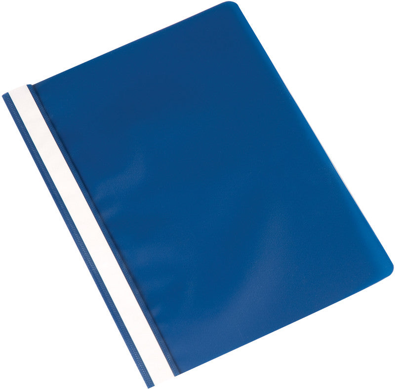 Q-CONNECT Schnellhefter – A4, PP, Dunkelblau, Metall-Deckleiste, Beschriftungsfeld