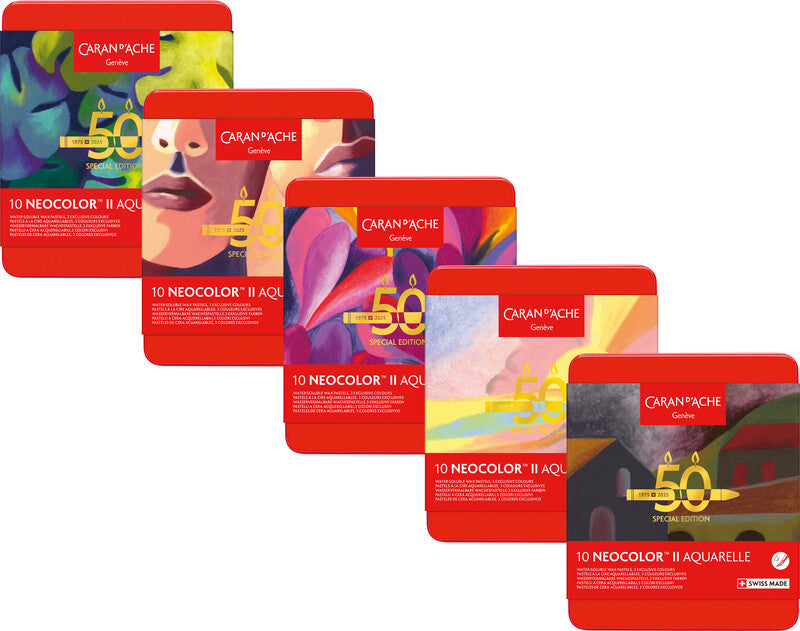Caran d-Ache Caran d'Ache – Neocolor II – Wachsmalkreiden – Set – 10 Farben, für dunkles Papier