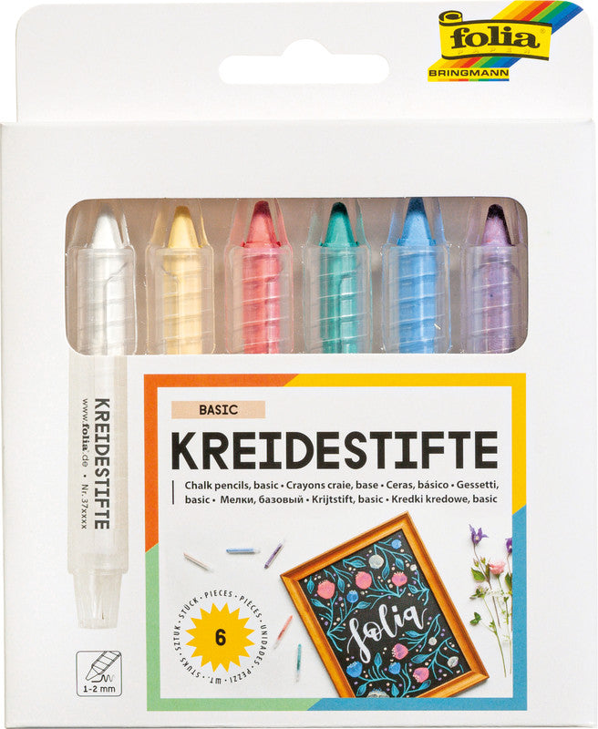 Folia Kreidemarker – Rund, 1–2 mm – Weiss – 5er-Set