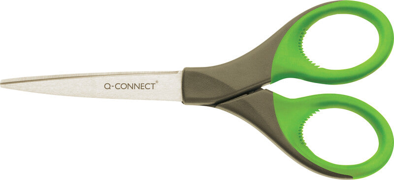 Q-CONNECT Universalschere – 17,0 cm, Edelstahl, für Rechts- und Linkshänder, spitz, Kunststoff, grün