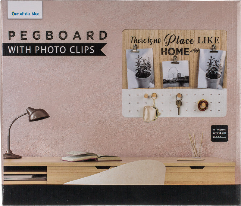 Out oft the blue Out of the Blue Steckbrett There is no place like home, mehrfarbig, Holz, 41 × 35 × 4 cm, 3 Clips für Fotos