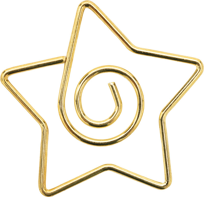 Walther Büroklammern – Stern – 32 × 32 mm – Metall – Gold – 6 Stück