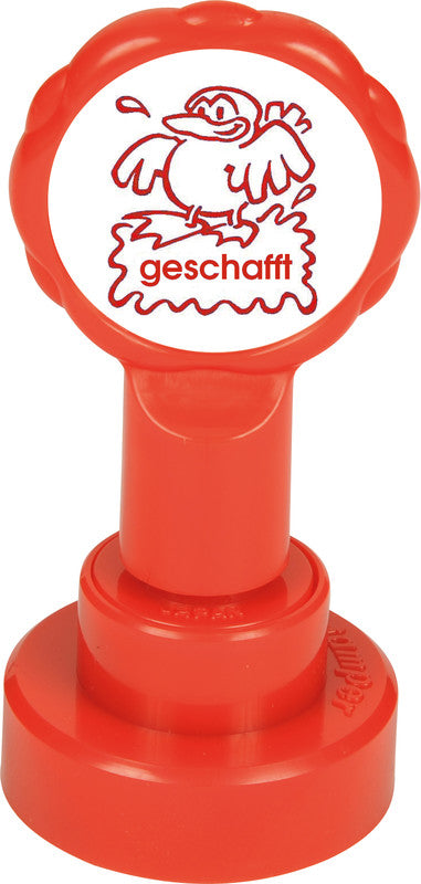 X-Stamper Lehrerstempel-Set – Motiv: geschafft, selbstfärbend, Kunststoff, Ø 22 mm, Deutsch