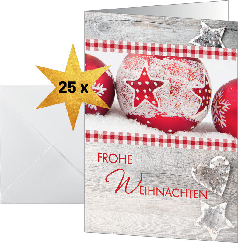 Sigel Weihnachtsgrusskarte (Winter Feeling) – A6 (105 × 148 mm) – mit Umschlägen, Edelkarton, 25er Pack