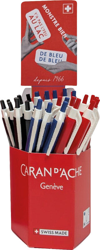 Caran d-Ache Caran d'Ache 825 SO SWISS Kugelschreiber – 30er Pack, Blau, Spitze 1,0 mm, Druckmechanik