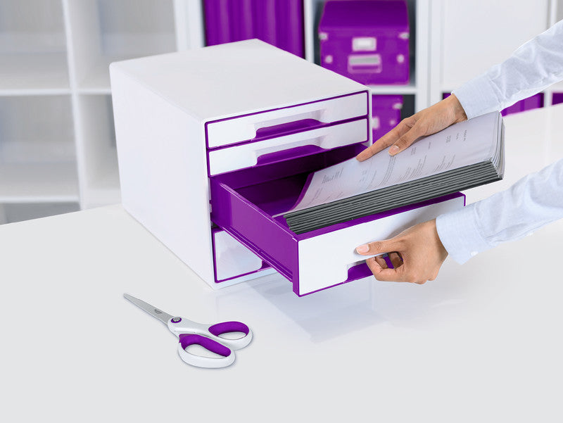 Leitz WOW Cube Archivschachtel – violett, metallisch, Kunststoff (PS)