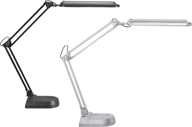 MAUL LED-Tischleuchte – dreh- und neigbar, Schalter am Kopf – 5800 K – 400 lm 9 W – silber Kunststoff