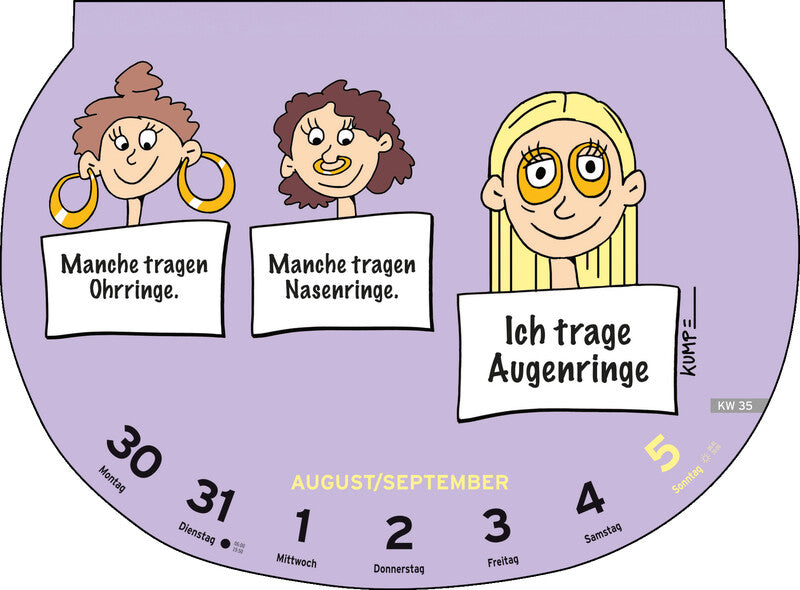 Heye Lesekalender Dumme Sprüche 2027 – 28,7 × 21 cm – 1 Woche/Blatt – d – mit Aufhänger