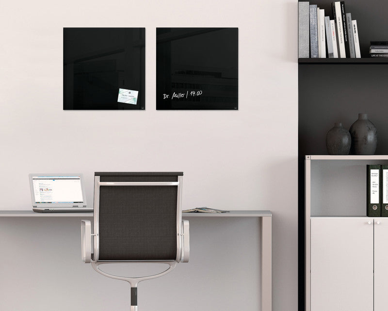 Sigel Whiteboard – 48 × 48 cm, Glas, magnetisch, Wandmontage, inkl. Magnete, Montagesatz