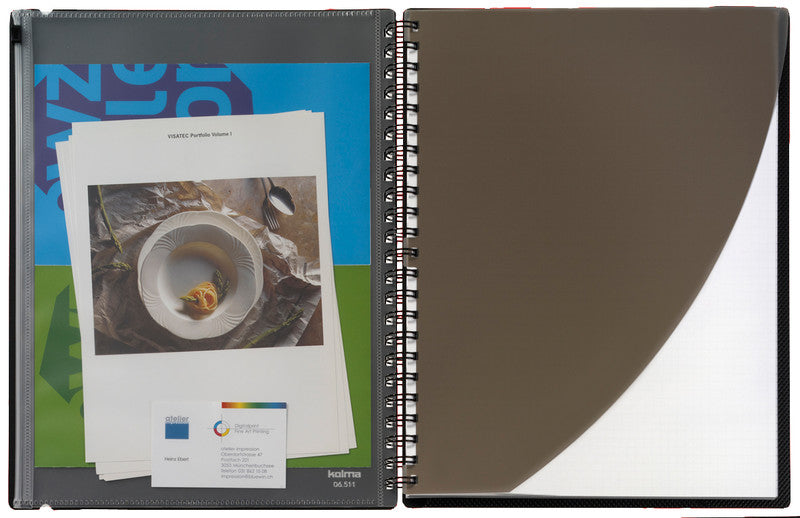 Kolma Collegeblock Restless, A4, kariert, Spiralbindung, 120 Blatt, 4-fach gelocht, perforiert – schwarz