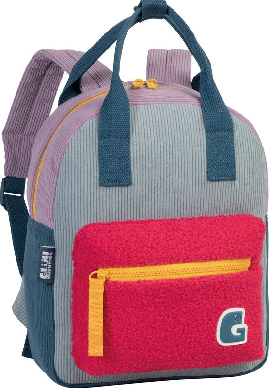 Glühwürmchen Kindergartenrucksack Elena – 7 l, mit Namensschild, Polyester – Rot/Blau, 240 × 300 × 100 mm