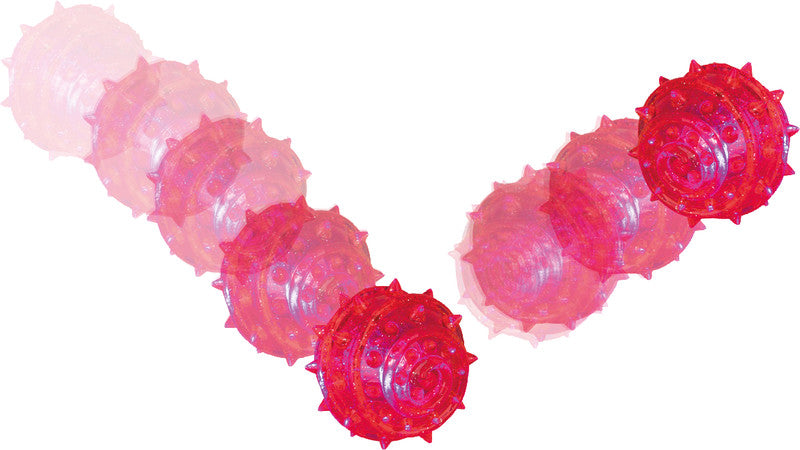 Trendhaus Space Adventure Springball Planet – Ø 6,2 cm, Kunststoff, mit LED-Licht (rot-blau blinkend)
