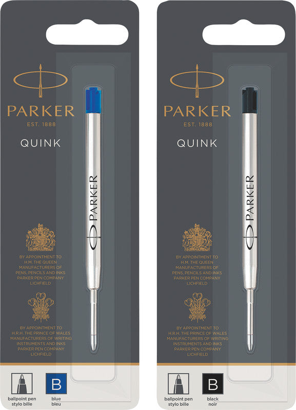 Parker Kugelschreiber-Mine Quink für Parker-Modelle – Schwarz, 1,2 mm, geruchsarm, 1 Stk.