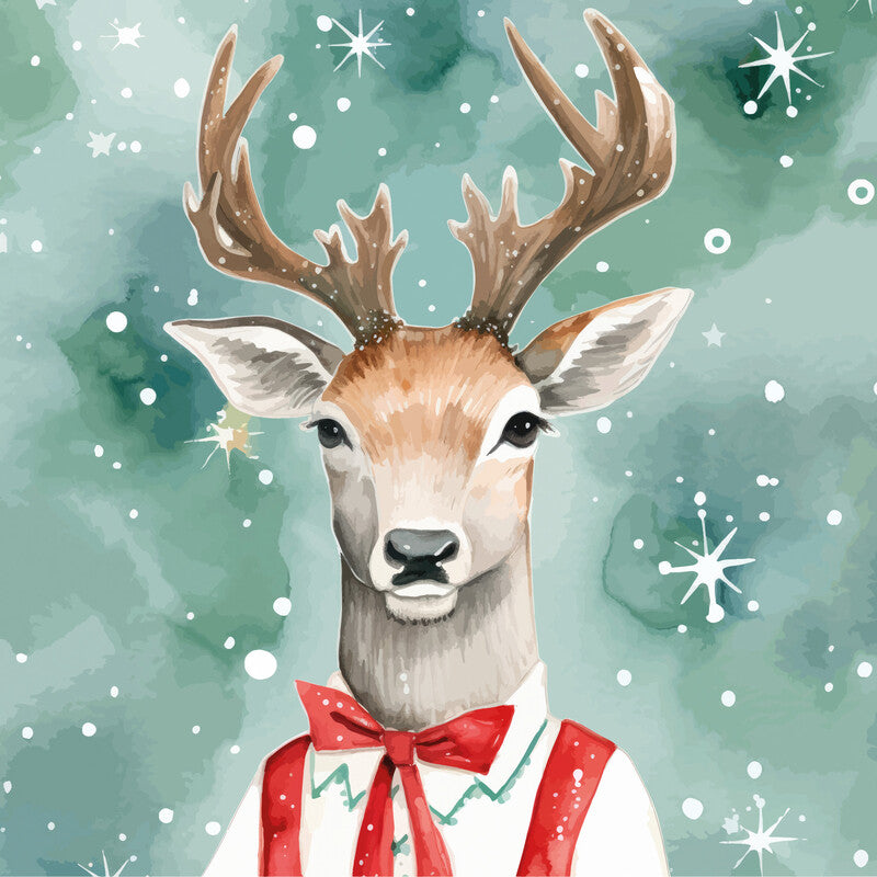 Fasana Servietten Mr Reindeer – 33 × 33 cm – 3-lagig, Tissue – 20 Stk., FSC