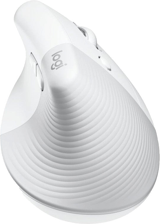 Logitech Lift for Business Ergonomische Maus – kabellos, für Rechtshänder, vertikal, Bolt-Empfänger, weiss