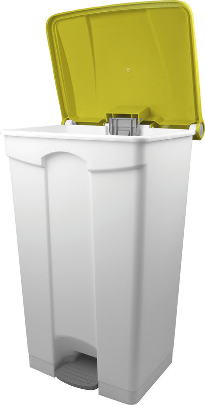 Helit Abfallcontainer – 90 l – mit Deckel – Kunststoff, Weiss – B × H × T 500 × 830 × 410 mm