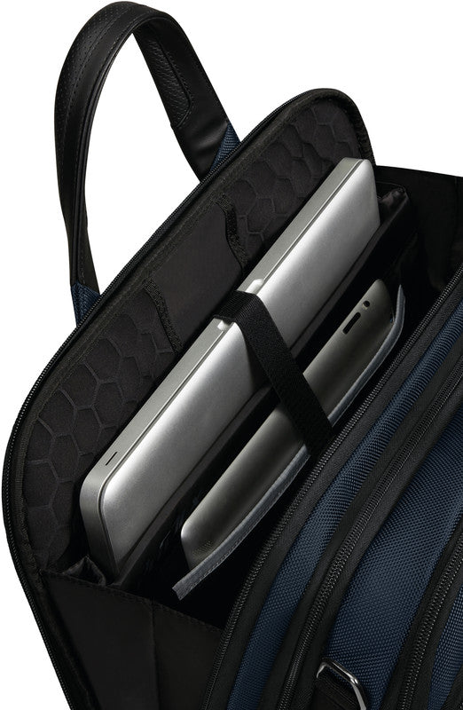Samsonite Pro-DLX 6 Notebook-Tasche – für Notebooks bis 15,6", 16/23 l, RFID-Fach, USB-Port, Nylon, blau