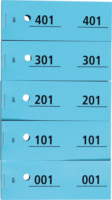 Adri Formularblock – Garderoben-Nummern 1–500, 100 Blatt, 113 × 40 mm