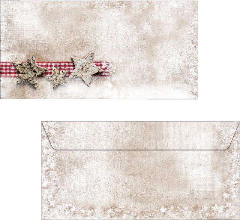 Sigel Weihnachts-Couvert C5/6 Winter Chalet, mehrfarbig, nassklebung, 90 g/m² – 25 Stk.