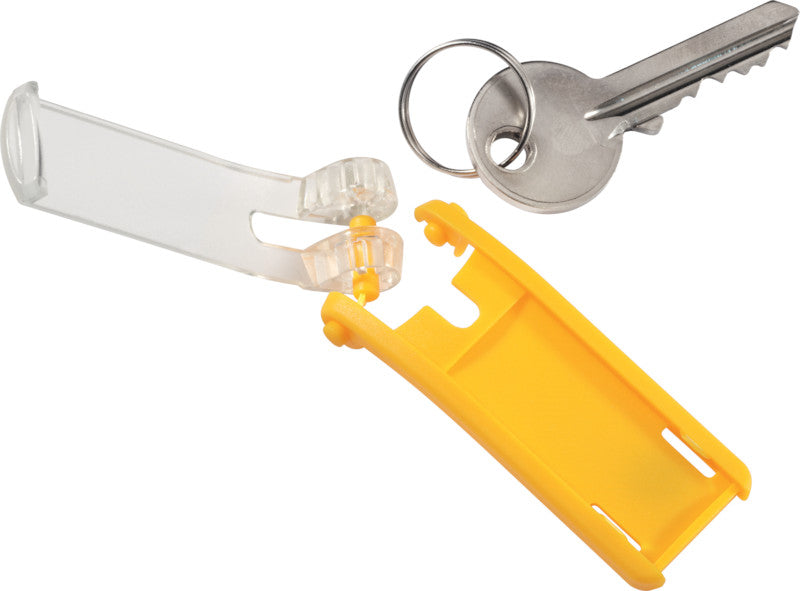 Durable Schlüsselschild Key Clip – gelb, Kunststoff, B 24 × H 68 × T 15 mm, 6 Stk. – für Key Box Code 36